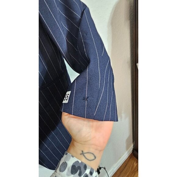 John Rafael dark blue pin stripe blazer size 40R blazer - Picture 8 of 9